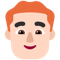 Man- Light Skin Tone- Red Hair emoji on Microsoft